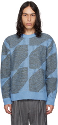 AFTER PRAY Blue Hexagonal Sweater