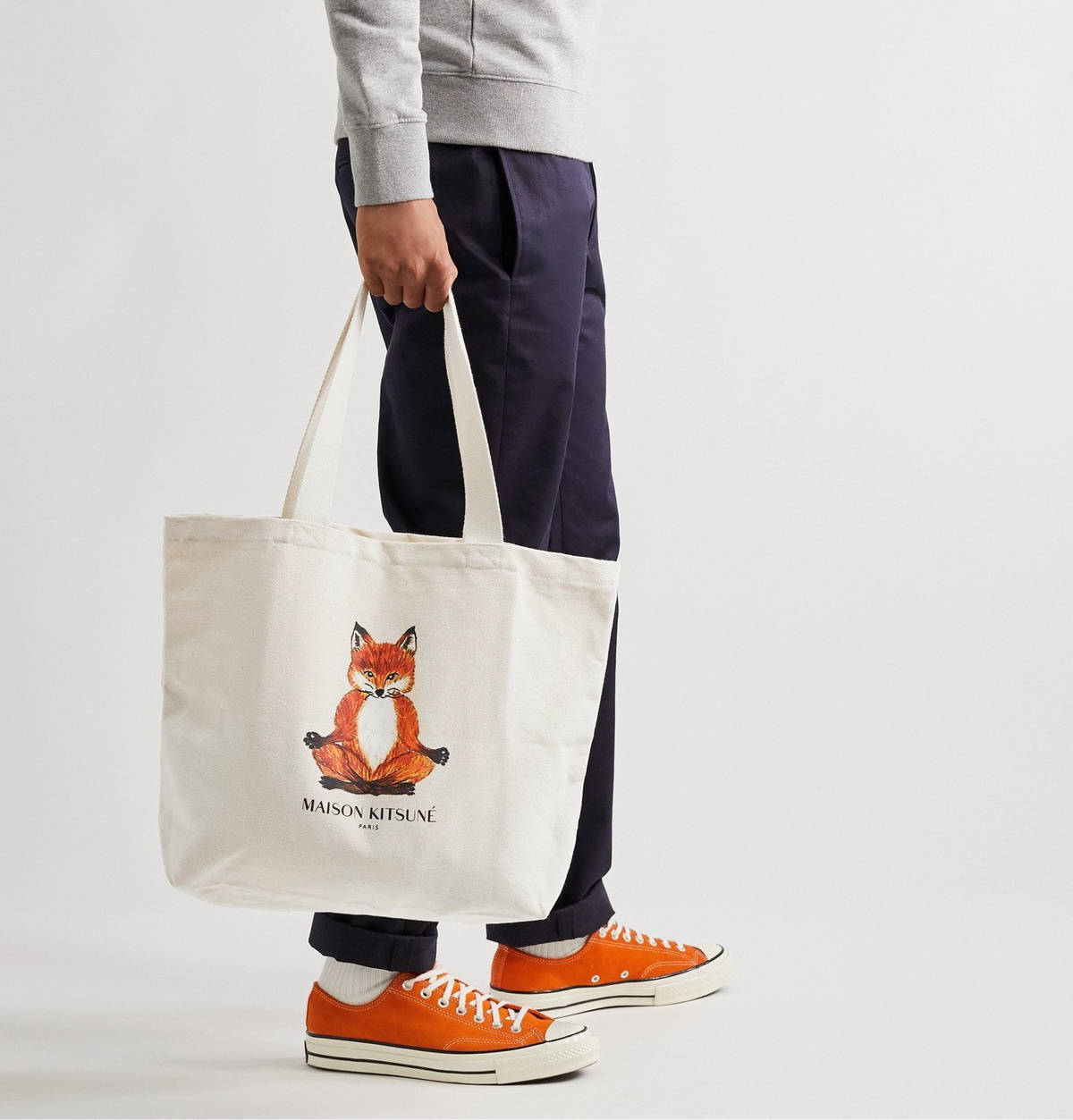 MAISON KITSUNE Maison Kitsuné - Palais Royal Logo-Print Cotton-Canvas Tote  Bag - Men - Black for Men