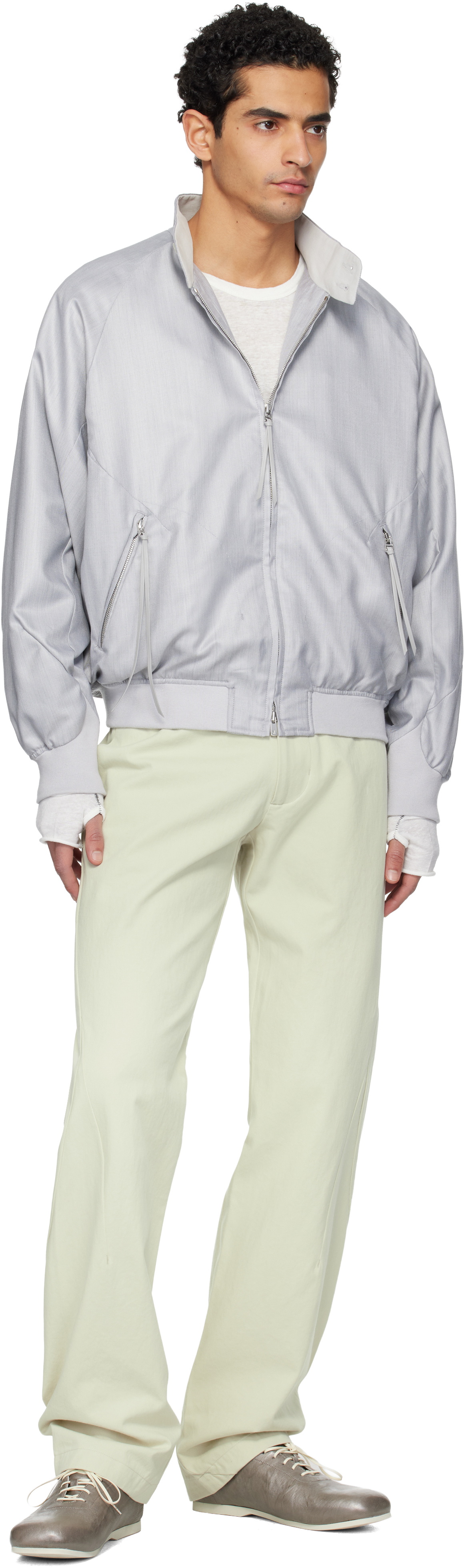 POST ARCHIVE FACTION (PAF) Gray Opening Bomber Jacket