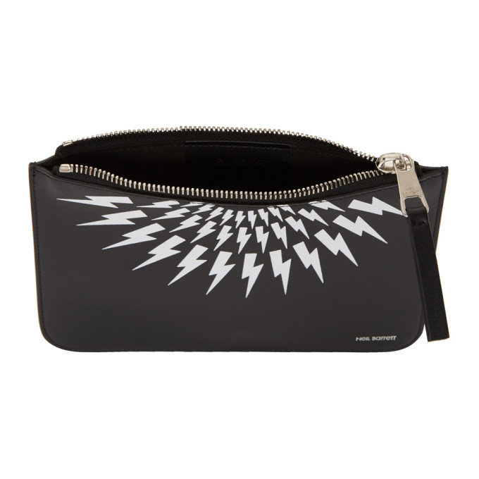 Neil Barrett Black and White Medium Zip Pouch