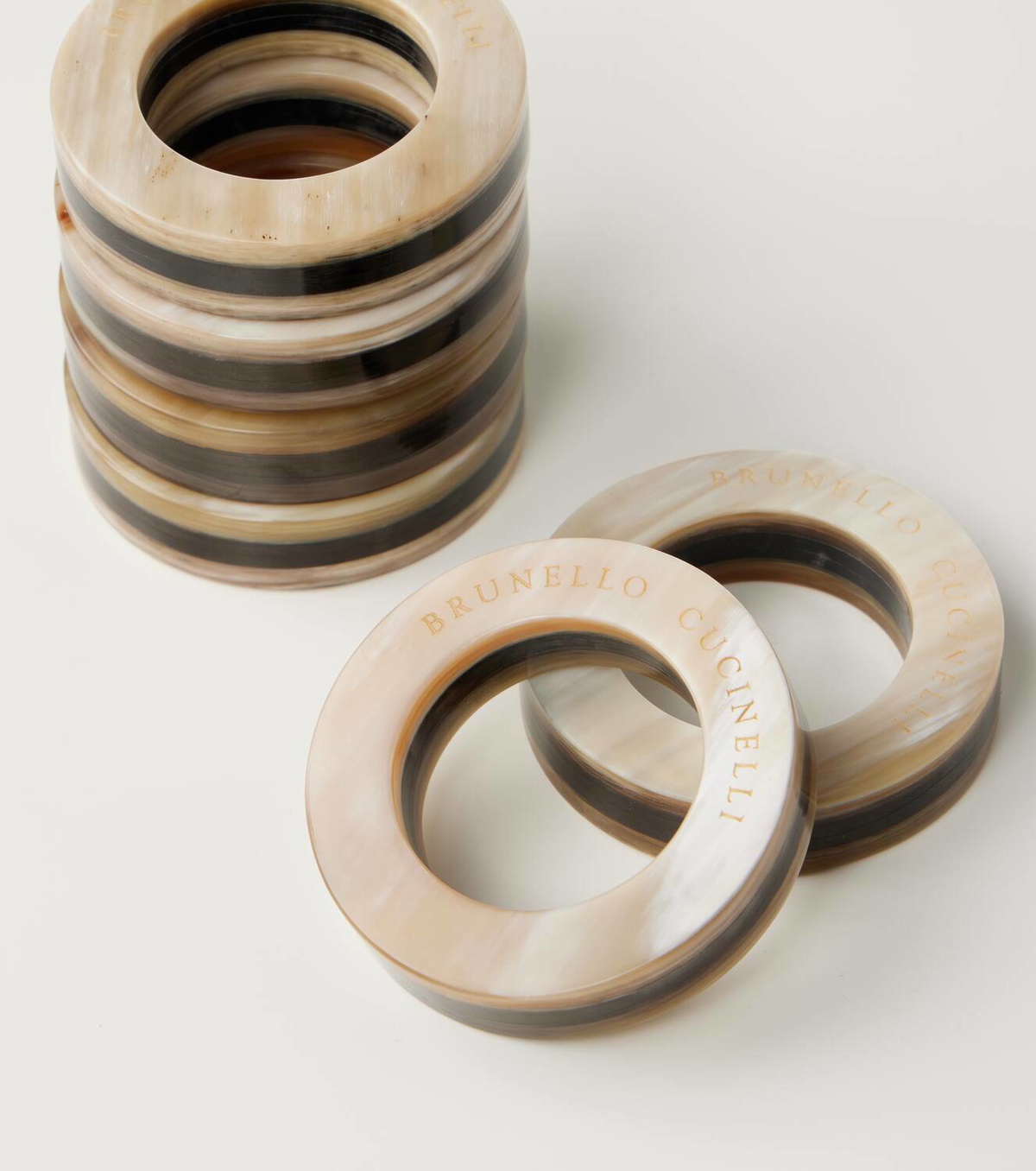 Brunello Cucinelli Set of 6 horn napkin rings