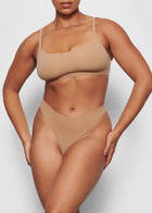 Skims Stretch-jersey Thong Light Brown