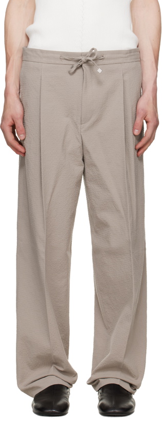 Photo: Hugo Beige Modern Fit Seersucker Trousers