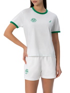 MC2 Saint Barth Woman Cotton Terry Crewneck T-shirt Priscilla With Piping | Australian Brand Special Edition