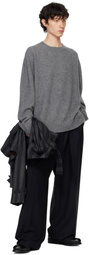 RAINMAKER KYOTO Gray Oneside Raglan Sleeve Crew Neck Sweater