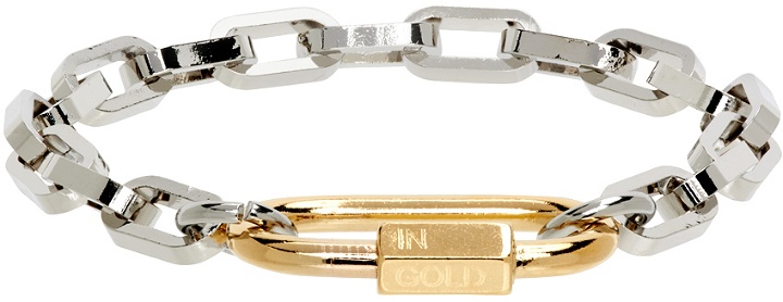 Photo: IN GOLD WE TRUST PARIS Silver & Gold Square Section Chain Bracelet