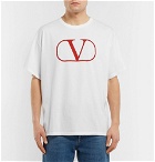 Valentino - Logo-Print Cotton-Jersey T-Shirt - White
