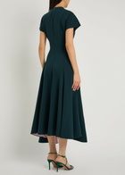 Roksanda Sapha Asymmetric Crepe Midi Dress Teal