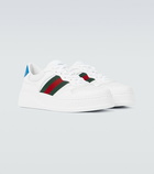 Gucci - Leather sneakers with Web