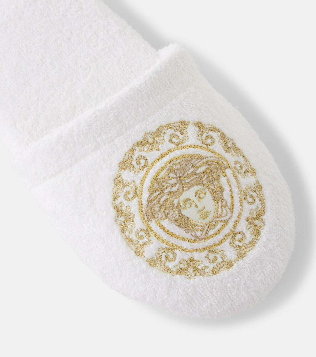 Versace Home Cotton and linen terry slippers