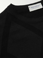 John Smedley - Galfin Sea Island Cotton-Jacquard Sweater - Black
