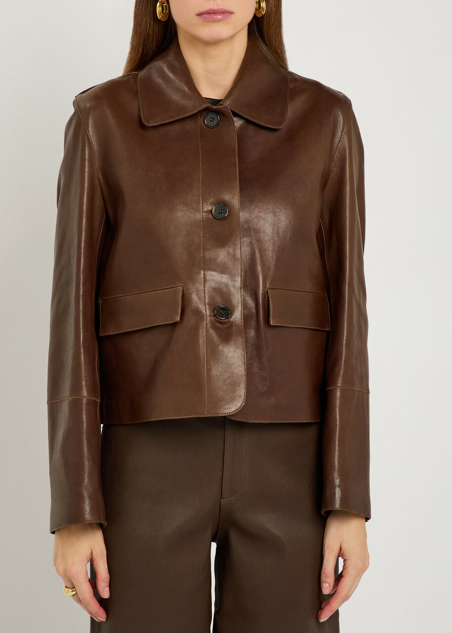 Arma Fem Leather Jacket Dark Brown