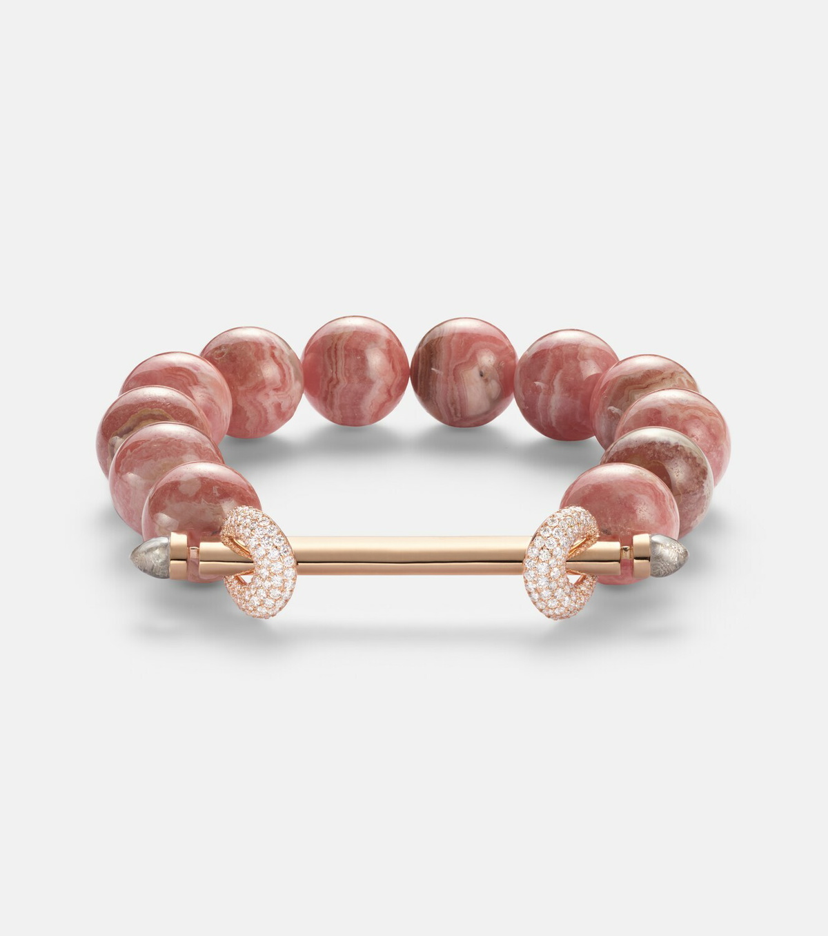 Ananya Chakra 18kt rose gold beaded bracelet with gemstones