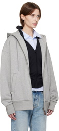 Fax Copy Express Gray Fleece Lined Loose Hoodie