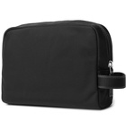 Hugo Boss - Meridian Cross-Grain Leather Trimmed Nylon Wash Bag - Black