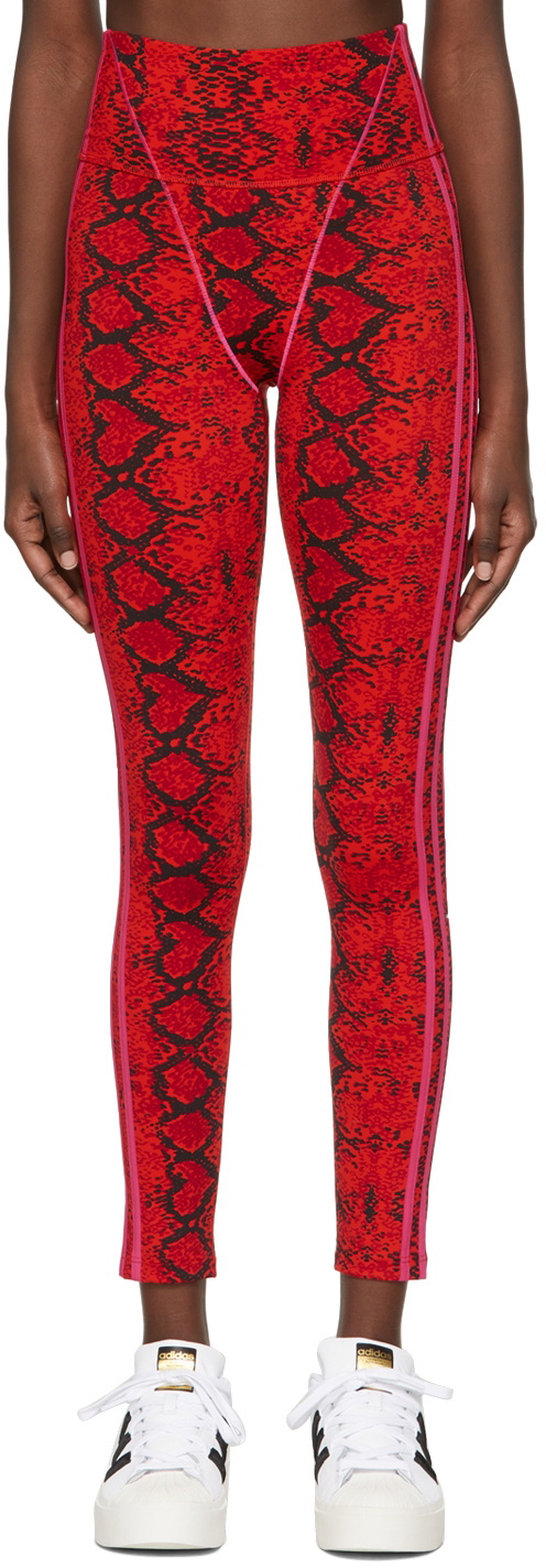 Ivy Park Adidas X Monogram Sheer Panel leggings in Red