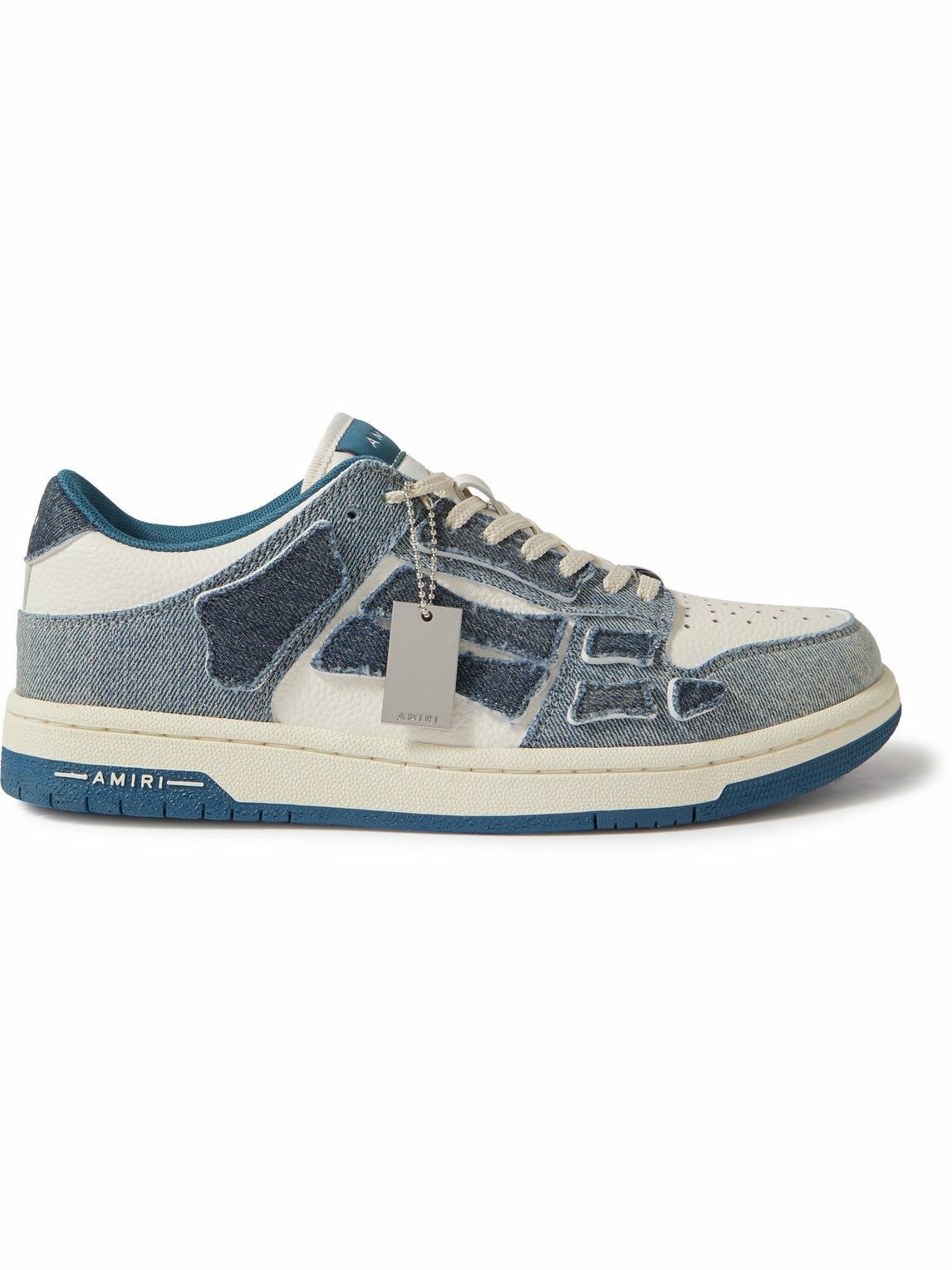 AMIRI - Skel-Top Colour-Block Leather and Denim Sneakers - Blue Amiri