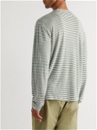 Officine Générale - Striped Linen-Jersey T-Shirt - Green