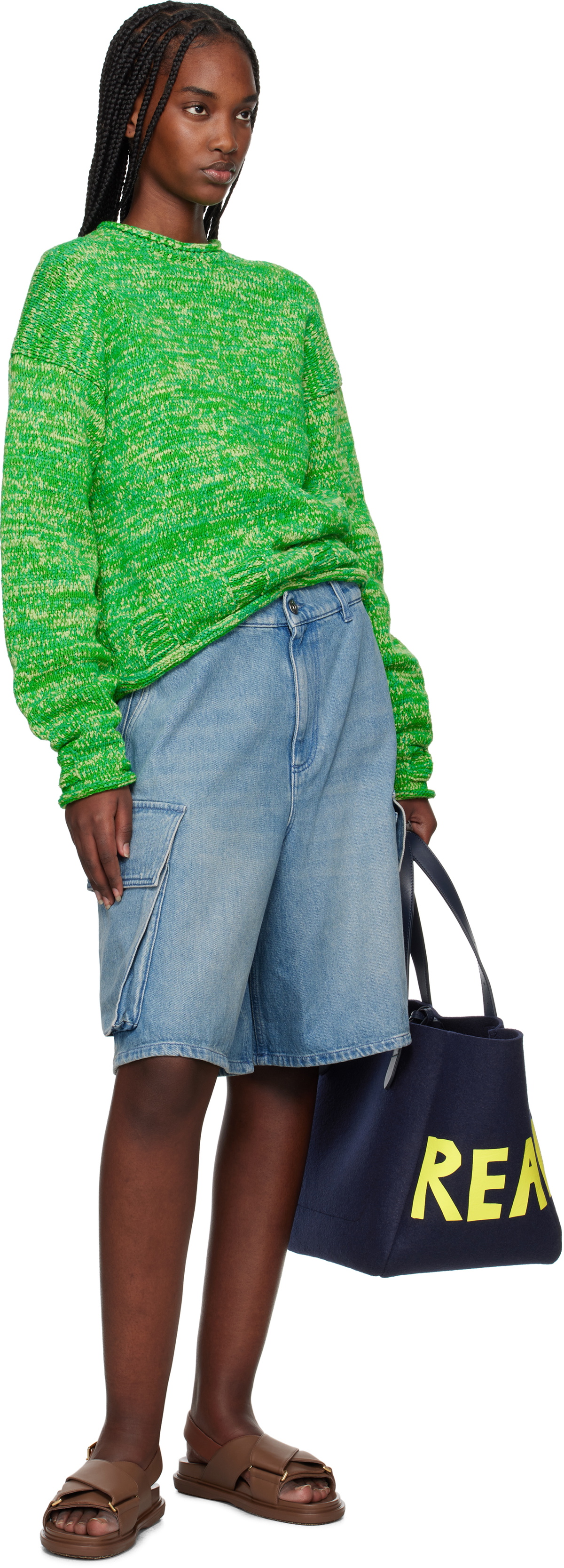 JW Anderson Blue Cargo Denim Shorts