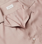 Brioni - Camp-Collar Silk Shirt - Pink