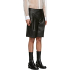 System Black Faux-Leather Shorts