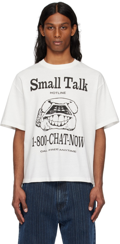 Photo: Small Talk Studio White 'Small Talk Hotline' S/S T-shirt