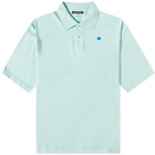 Acne Studios Men's Egnes Fade Face Polo Shirt in Sea Foam Green