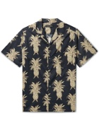 DESMOND & DEMPSEY - Cuban Camp-Collar Printed Cotton Pyjama Shirt - Black