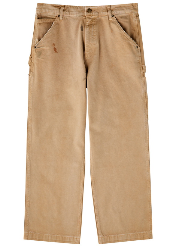Photo: Cherry Los Angeles Paint-splatter Straight-leg Jeans Tan