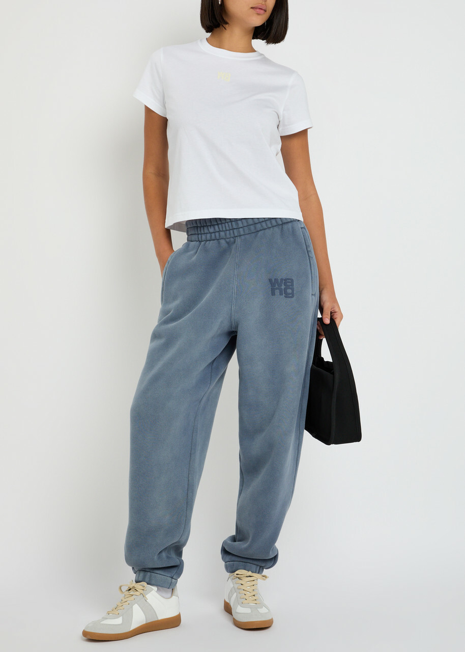 Alexanderwang.t Logo-embossed Cotton-blend Sweatpants Blue