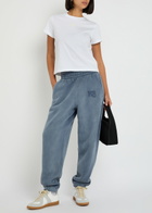 Alexanderwang.t Logo-embossed Cotton-blend Sweatpants Blue