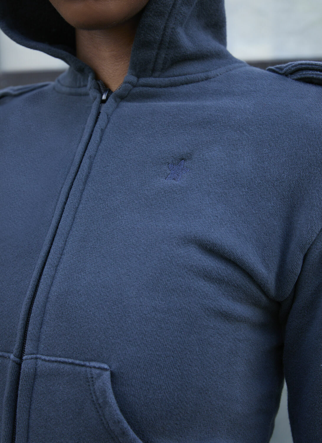 GREG ROSS Shrunken Military Hooded Sweatshirt