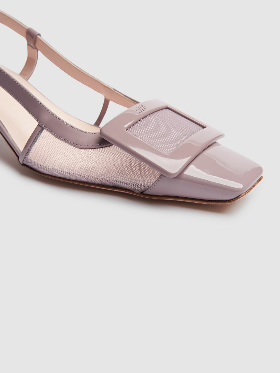 ROGER VIVIER 45mm Belle Vivier Mesh Slingback Pumps Roger Vivier