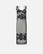 Pinko Reimagine By Pinko X Patrick Mc Dowell Sheer Midi Dress With Horse Motif Black/White
