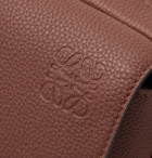 LOEWE - Military Logo-Debossed Full-Grain Leather Messenger Bag - Brown