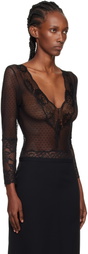 Yasmine Eslami Black Tina Long Sleeve Bodysuit
