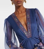 Etro Printed silk gown