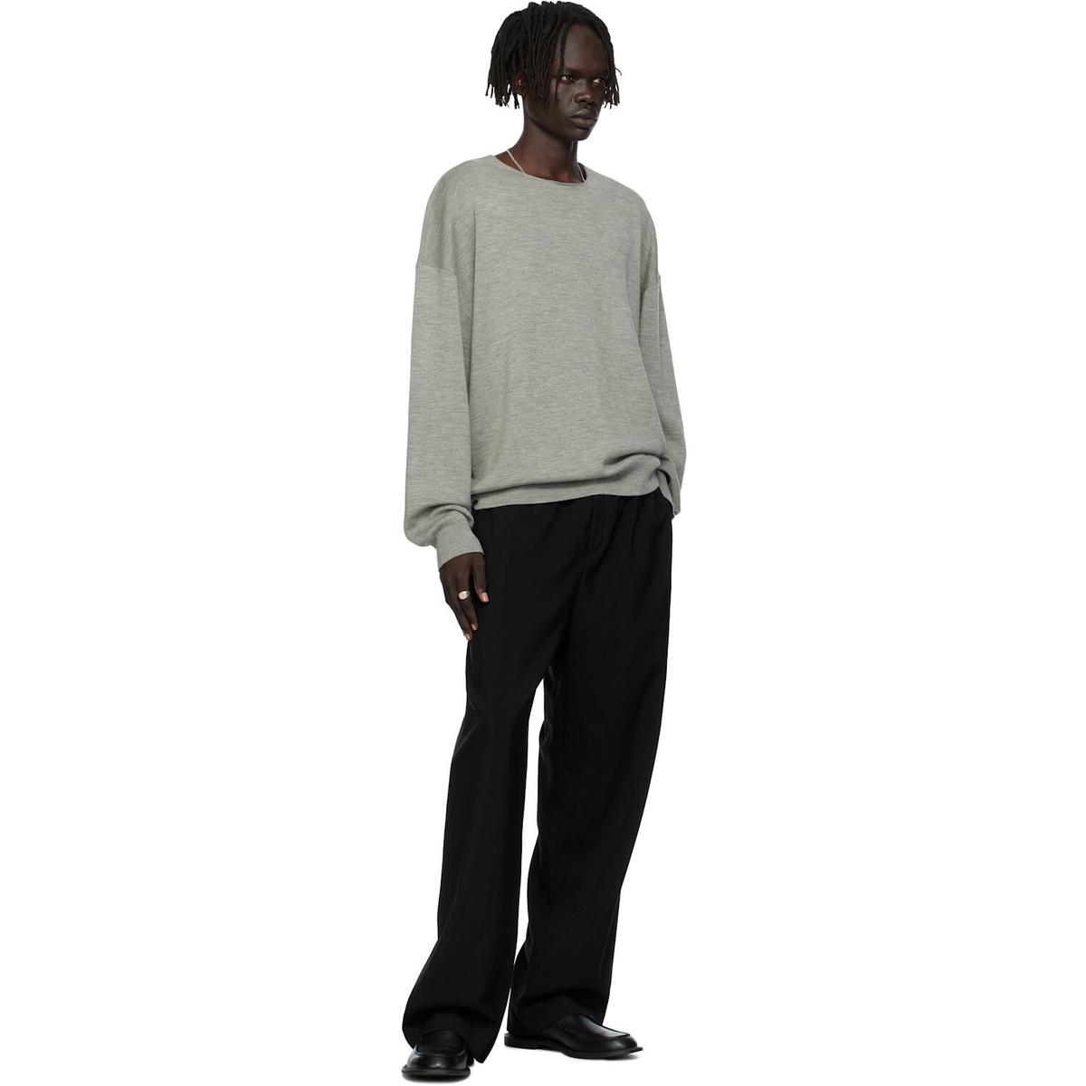 Fear of God ESSENTIALS Gray Long Sleeve Crewneck Sweater