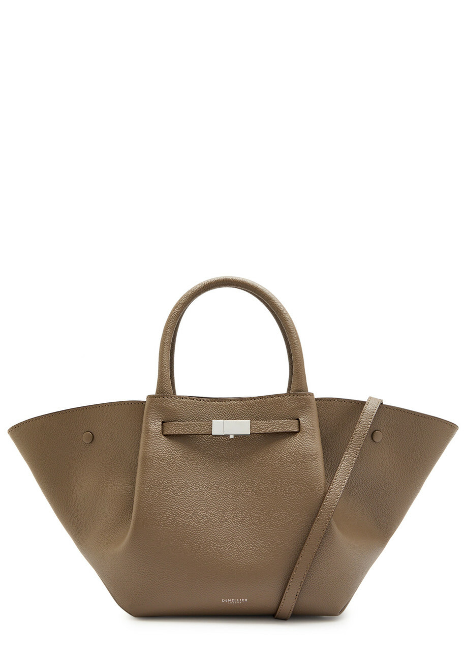 Demellier The New York Midi Grained Leather Tote - Taupe - One Size