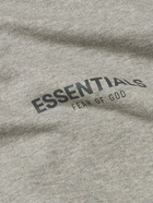 FEAR OF GOD ESSENTIALS - Logo-Print Cotton-Jersey Polo Shirt - Gray