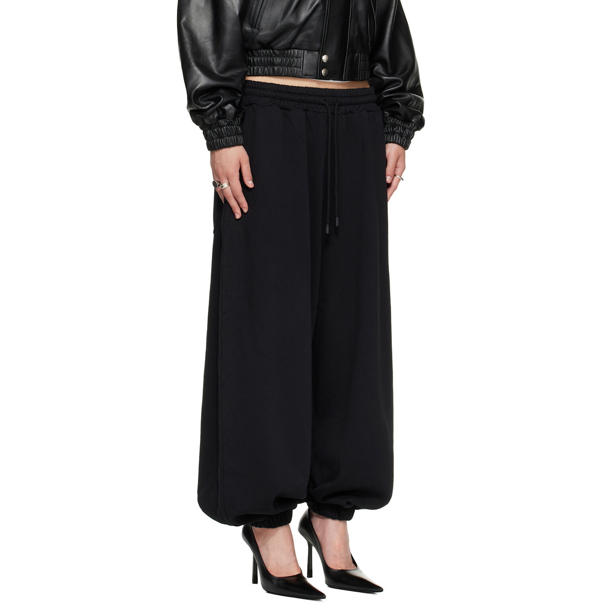 LU'U DAN Black Baggy Bontan Sweatpants