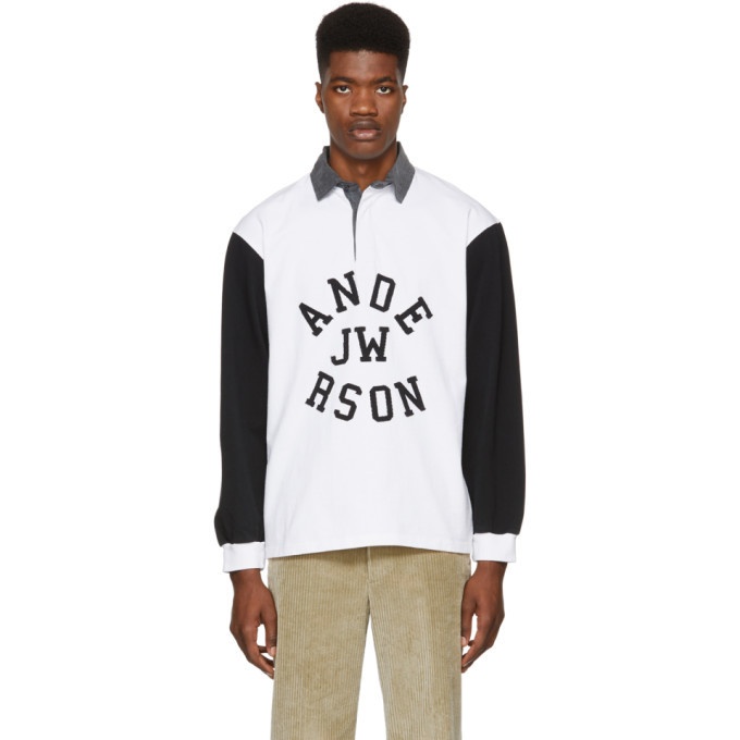 Photo: JW Anderson Black and White Rugby Long Sleeve Polo