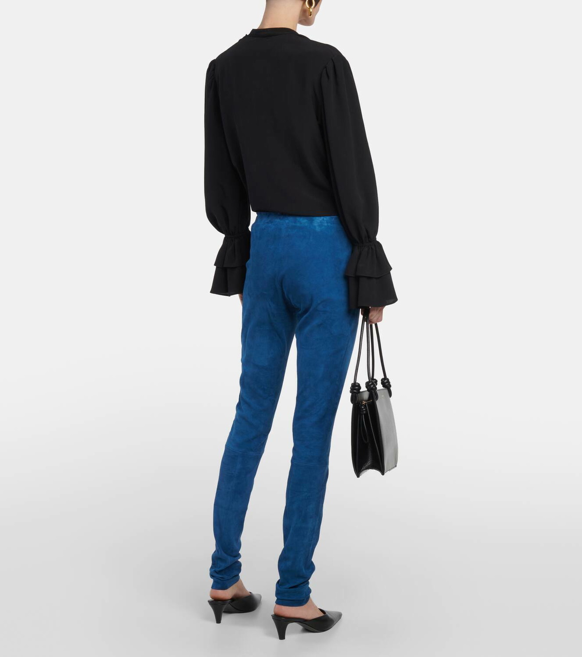 Carolyn suede leggings in blue - Stouls