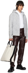 Jil Sander Burgundy Patent Leather Pants