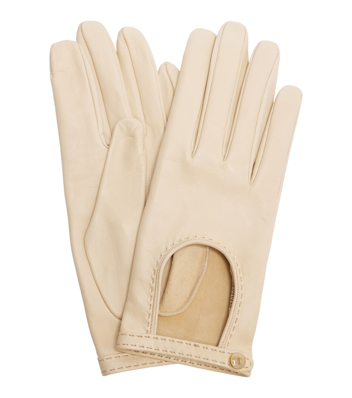 Photo: Valentino Garavani VLogo cutout leather gloves