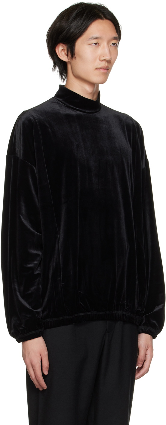 Sasquatchfabrix. Black Mock Neck Sweatshirt