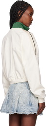 Palm Angels Off-White & Green Oval Palm Sweatshirt