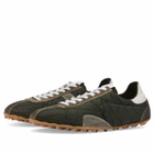 Maison Margiela Men's Sprinters Low Top Sneaker in Dark Green/White/Grey