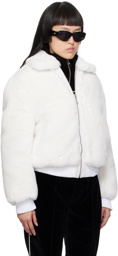 Ernest W. Baker White Spread Collar Faux-Fur Jacket