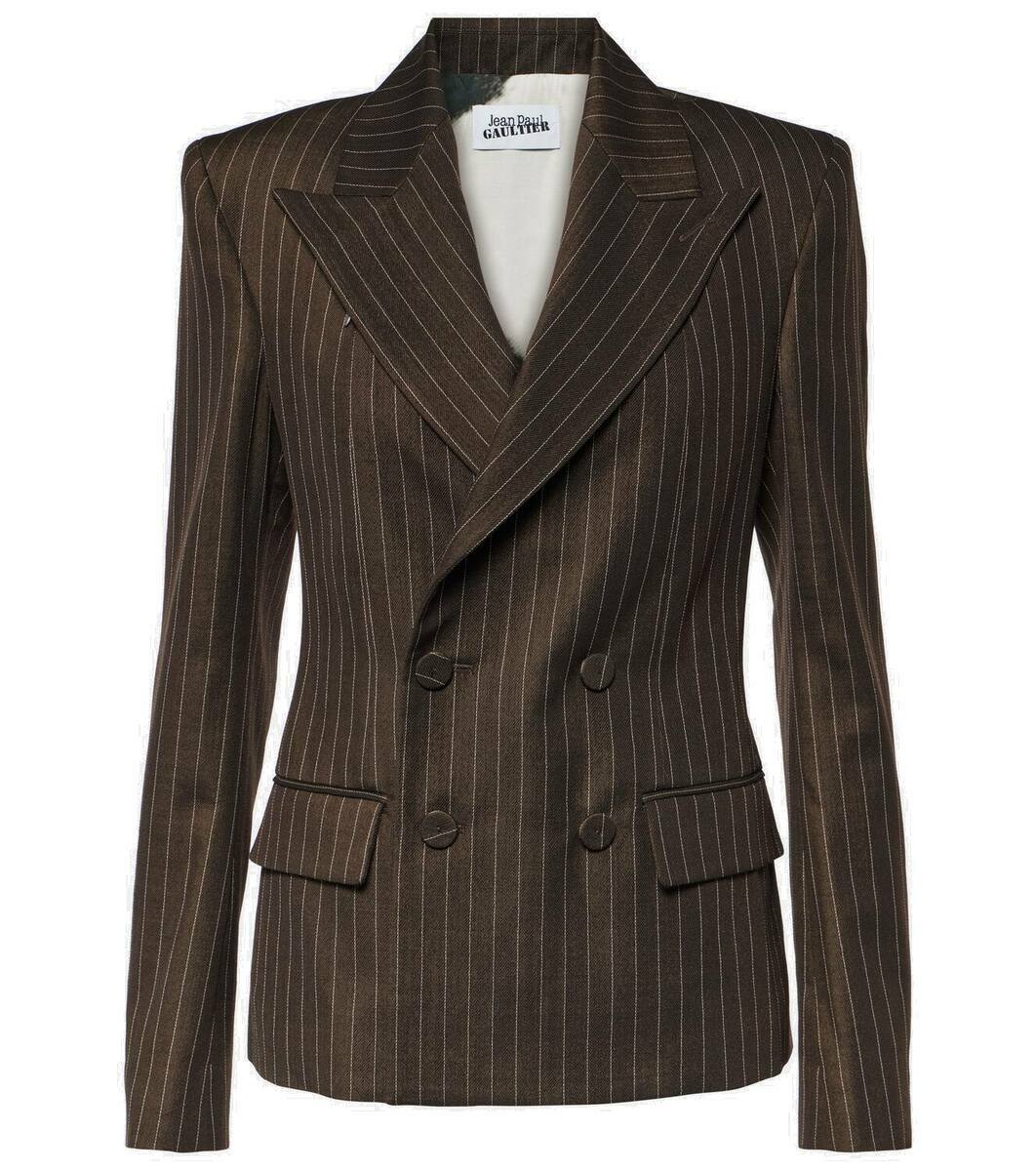 Jean Paul Gaultier Tattoo pinstripe wool-blend blazer Jean Paul Gaultier